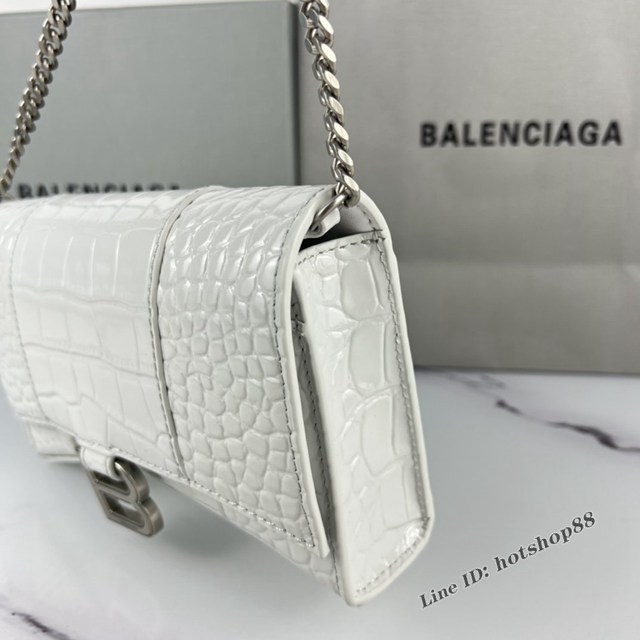 Balenciaga專櫃爆款鱷魚紋牛皮女包 巴黎世家沙漏鏈條斜挎包 fyj1327